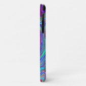 ブルー、ピンク、パープルグルーヴィ抽象芸術レトロアート Case-Mate iPhoneケース (裏面/左)