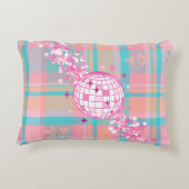 ブルー、ピンク、ピーチパターン、グリッターとハート | アクセントクッション (裏面)