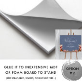 ブルー，ピンク，ブルゴーニュフローラ任意のイベント歓迎サイン ポスター