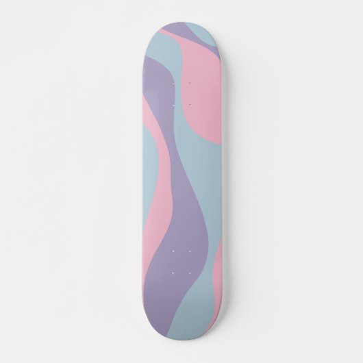 ブルー・ピンク・ライラックの「Ebb and Flow 4」 スケートボード (正面)