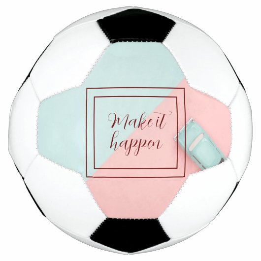 ブルー ピンク 実現させよう サッカーボール (正面)