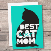 ブルー・ファニー・母の日のベスト猫ママ・エバー シーズンカード
