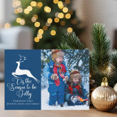 ブルー・ファミリー・フォト鹿になる季節すてきだ シーズンカード