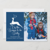 ブルー・ファミリー・フォト鹿になる季節すてきだ シーズンカード (正面)