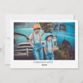 ブルー・ファミリー・フォト鹿になる季節すてきだ シーズンカード (裏面)