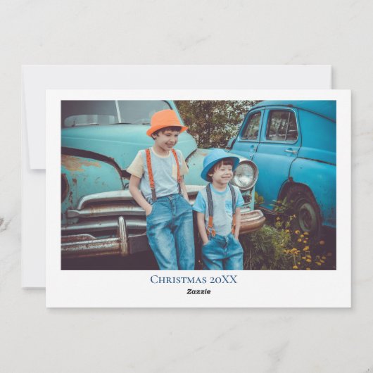 ブルー・ファミリー・フォト鹿になる季節すてきだ シーズンカード (裏面)