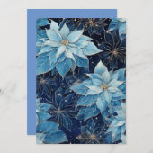 ブルー ファンタジー ポインセチア 招待状 (正面/裏面)