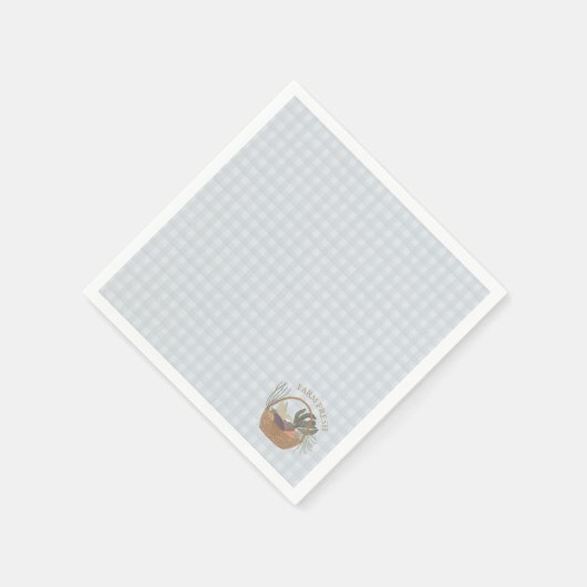 ブルー ファーマーズ マーケット フレッシュ スタンダードカクテルナプキン (角)