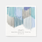 ブルー フィエスタ モダン フリンジ バチェロレッテ パーティー スタンダードカクテルナプキン (正面)