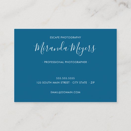 ブルー・フォトコグラデーションラージュ・フォトグラファー・ビジネスカー 名刺 (裏面)