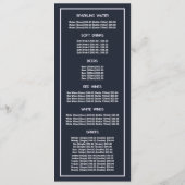 ブルー・フォレスト レストラン スリムライン メニュー (裏面)