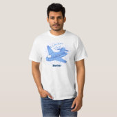 ブルー フューチャーパイロット 飛行機 Tシャツ (正面フル)