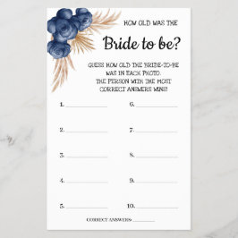 ブルー フラワーズ シャワー ゲーム カードはいくつでしたか チラシ