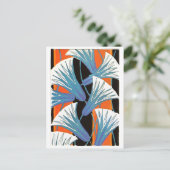 ブルー フラワー デコ ポストカード (スタンド正面)