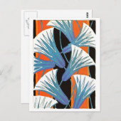 ブルー フラワー デコ ポストカード (正面/裏面)