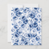 ブルー フラワー ブライダル シャワー 招待状 (裏面)