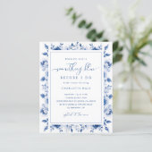 ブルー フラワー ブライダル シャワー 招待状 (スタンド正面)