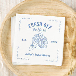 ブルー フレッシュオフ・ザ・マーケット ブライダルシャワー スタンダードカクテルナプキン