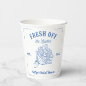 ブルー フレッシュ オフ ザ マーケット ブライダル シャワー 紙コップ (裏面)