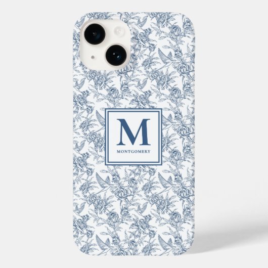 ブルー フレンチ トワル 名前 Case-Mate iPhoneケース (裏面)