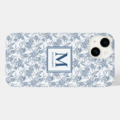 ブルー フレンチ トワル 名前 Case-Mate iPhoneケース (裏面 (横))