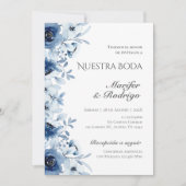 ブルー フロレス ウェディング インビテーション (正面)