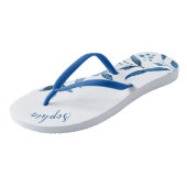 ブルー·フローラ·ウエディング·パーティーの花嫁ビーチサンダル ビーチサンダル (アングル)