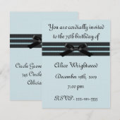 ブルー&ブフォーマルラック誕生日招待状 招待状 (正面/裏面)