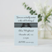 ブルー&ブフォーマルラック誕生日招待状 招待状 (スタンド正面)