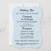 ブルー·ブライド·アンド·グルーム氏結婚式招待状 招待状 (裏面)