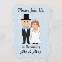 ブルー·ブライド·アンド·グルーム氏結婚式招待状