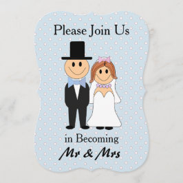 ブルー·ブライド·アンド·グルーム氏結婚式招待状 招待状