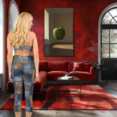 ブルー&ブラウンデニムパッチワークカスタム文字&ロゴ カプリレギンス