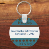 ブルー&ブラウンドット男の子キーチェーンシャワーのお気に入り キーホルダー (正面)