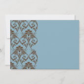 ブルー&ブラウンヴィンテージウェディング招待状 招待状 (裏面)