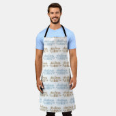 ブルー&ブラウン冬のクリスマスバイブ エプロン (着用した状態)