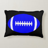 ブルー&ブラックサッカー選手またはファン装飾用クッション アクセントクッション (裏面)