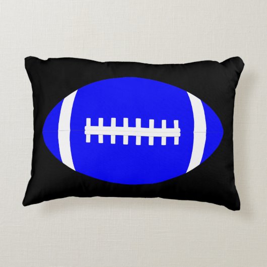 ブルー&ブラックサッカー選手またはファン装飾用クッション アクセントクッション (裏面)