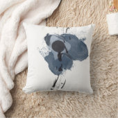 ブルー&ブラックスプラッシュII |ブルーブラック絵を描スプラッシュ クッション (ブランケット)