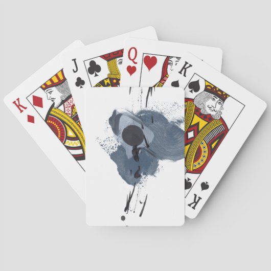 ブルー&ブラックスプラッシュII |ブルーブラック絵を描スプラッシュ トランプ (裏面)