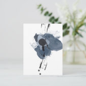 ブルー&ブラックスプラッシュII |ブルーブラック絵を描スプラッシュ ポストカード (スタンド正面)