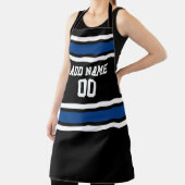ブルー&ブラックスポーツジャージー名前をカスタムする番号 エプロン (インサイチュ)
