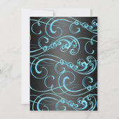 ブルー/ブラックスワール&ボウスウィート16誕生日招待状 招待状 (裏面)