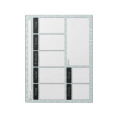 ブルー&ブラックダマスク週間パターンメモ帳 ノートパッド (回転)