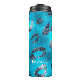 ブルー&ブラックチータヒョウ印刷スポットカスタム タンブラー