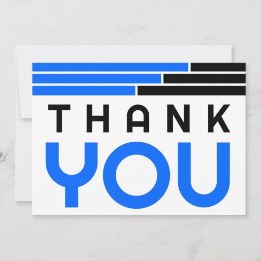 ブルー&ブラックバーグラードパーティーありがとう サンキューカード (正面)