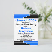 ブルー&ブラックバー卒業パーティー インビテーションポストカード (スタンド正面)