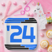 ブルー&ブラックバー24年卒業 ペーパープレート (パーティー)