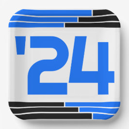 ブルー&ブラックバー24年卒業 ペーパープレート