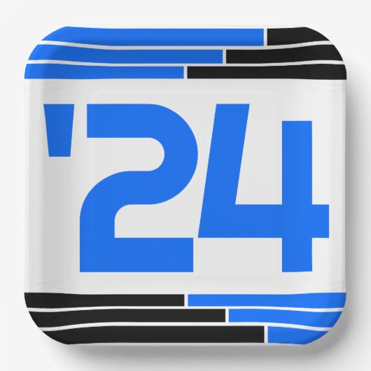 ブルー&ブラックバー24年卒業 ペーパープレート (正面)